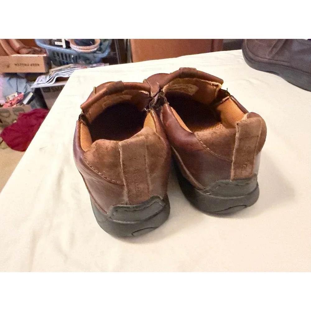 Streetcars Saddleback Mens Brown Leather Slip On Loafers 9.5 M